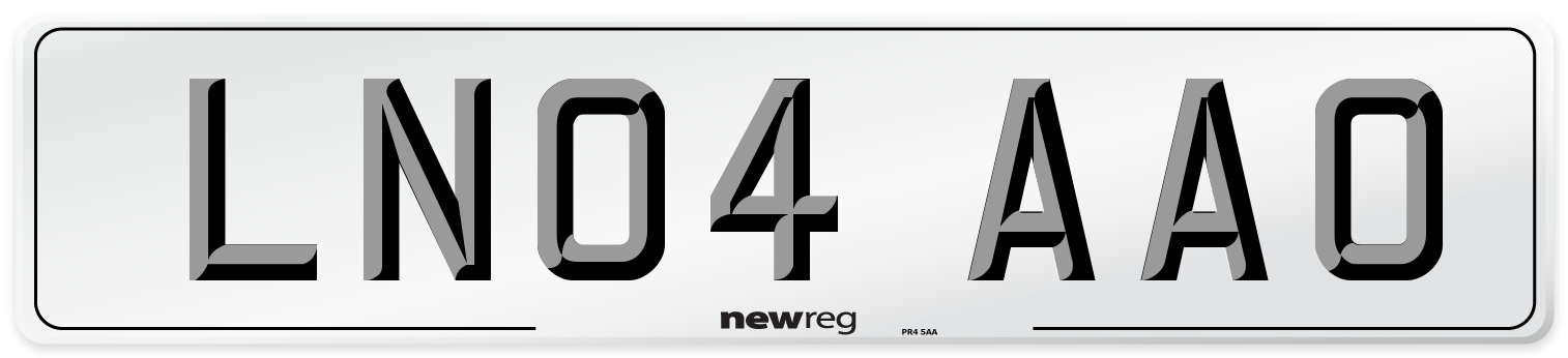 LN04 AAO Number Plate from New Reg